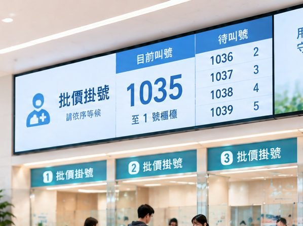 批價掛號叫號看板顯示目前叫號與待叫號序